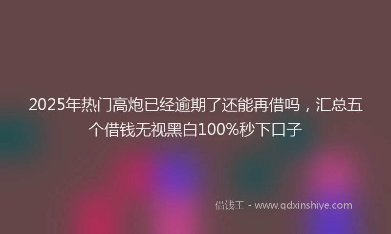 2025年热门高炮已经逾期了还能再借吗，汇总五个借钱无视黑白100%秒下口子