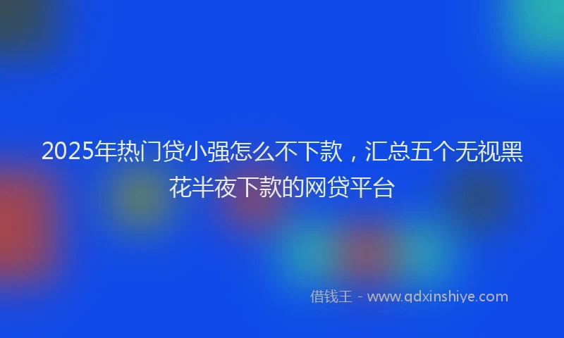 2025年热门贷小强怎么不下款，汇总五个无视黑花半夜下款的网贷平台
