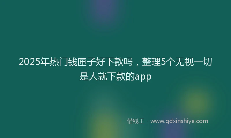 2025年热门钱匣子好下款吗，整理5个无视一切是人就下款的app