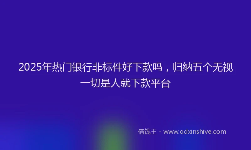 2025年热门银行非标件好下款吗，归纳五个无视一切是人就下款平台