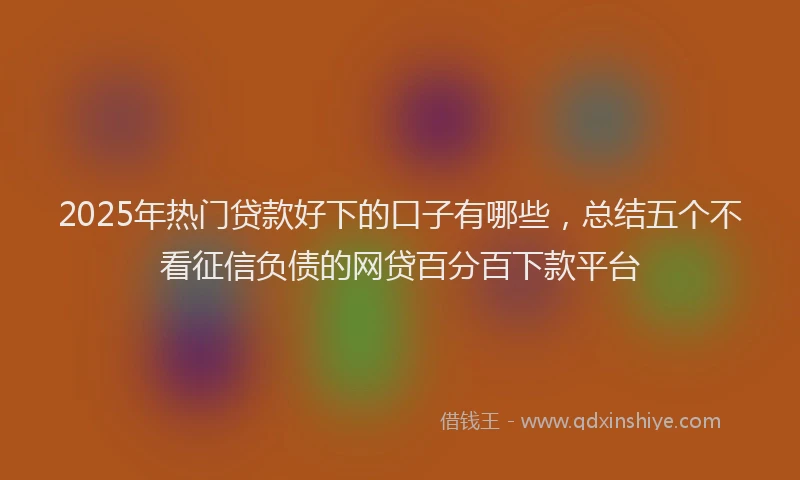 2025年热门贷款好下的口子有哪些，总结五个不看征信负债的网贷百分百下款平台