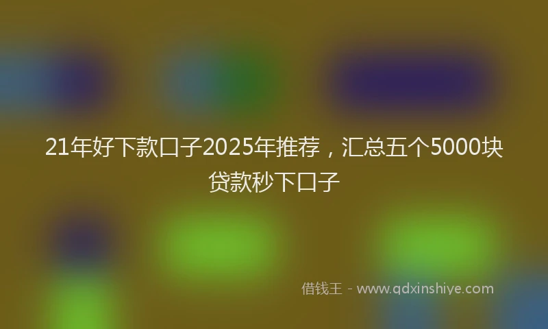 21年好下款口子2025年推荐，汇总五个5000块贷款秒下口子