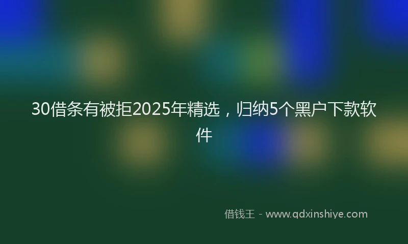 30借条有被拒2025年精选，归纳5个黑户下款软件