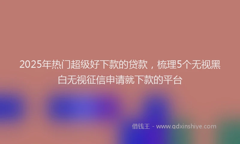 2025年热门超级好下款的贷款，梳理5个无视黑白无视征信申请就下款的平台