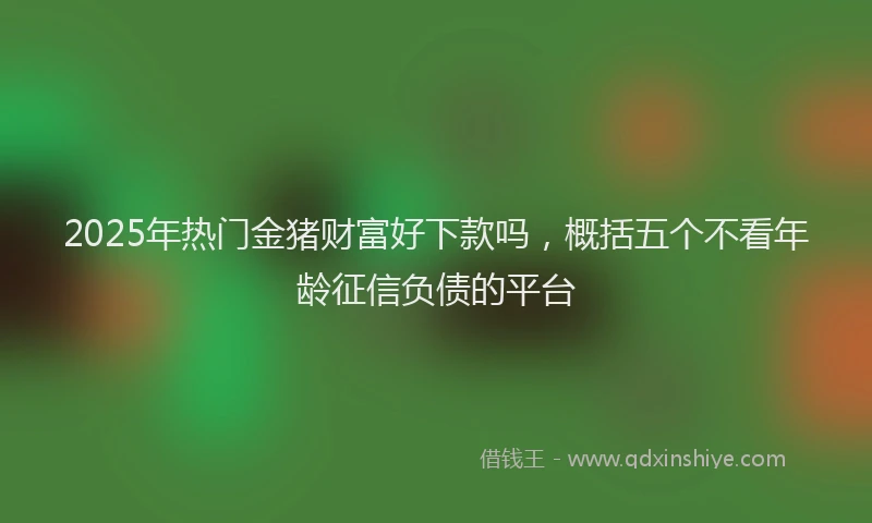 2025年热门金猪财富好下款吗，概括五个不看年龄征信负债的平台