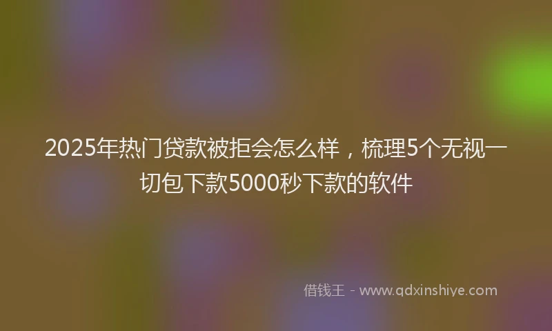 2025年热门贷款被拒会怎么样，梳理5个无视一切包下款5000秒下款的软件
