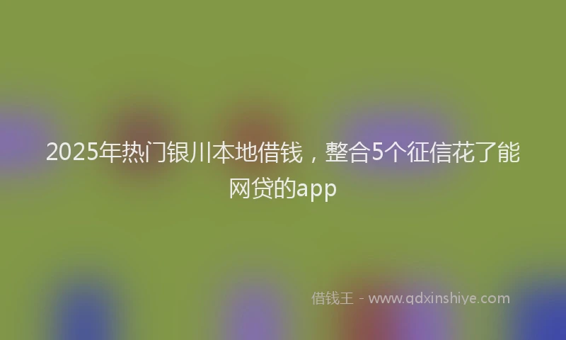 2025年热门银川本地借钱，整合5个征信花了能网贷的app