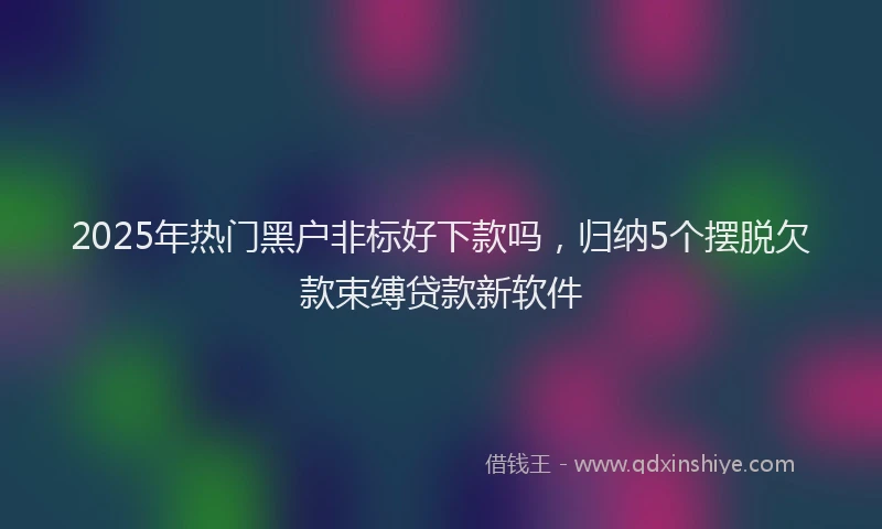 2025年热门黑户非标好下款吗，归纳5个摆脱欠款束缚贷款新软件
