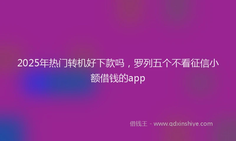2025年热门转机好下款吗，罗列五个不看征信小额借钱的app