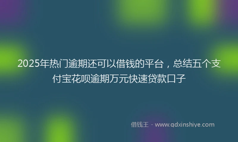 2025年热门逾期还可以借钱的平台，总结五个支付宝花呗逾期万元快速贷款口子