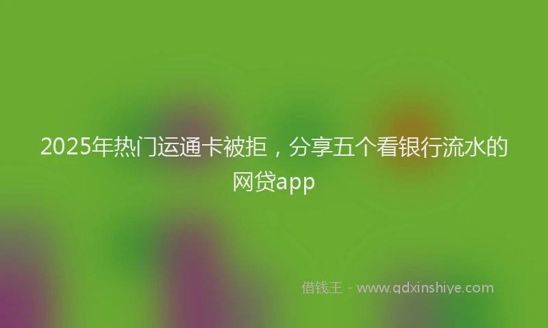 2025年热门运通卡被拒，分享五个看银行流水的网贷app