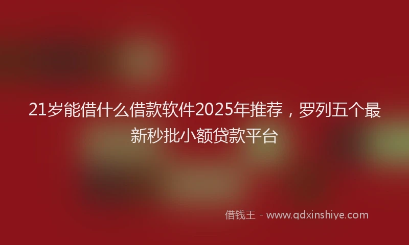 21岁能借什么借款软件2025年推荐，罗列五个最新秒批小额贷款平台