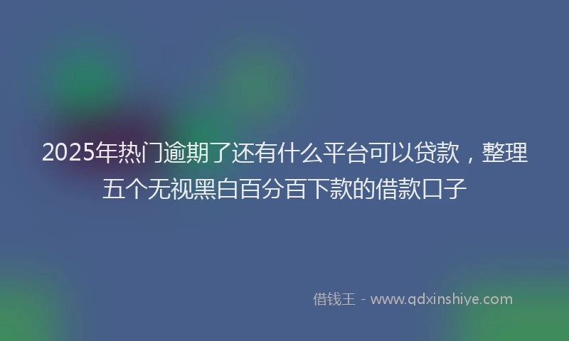 2025年热门逾期了还有什么平台可以贷款，整理五个无视黑白百分百下款的借款口子