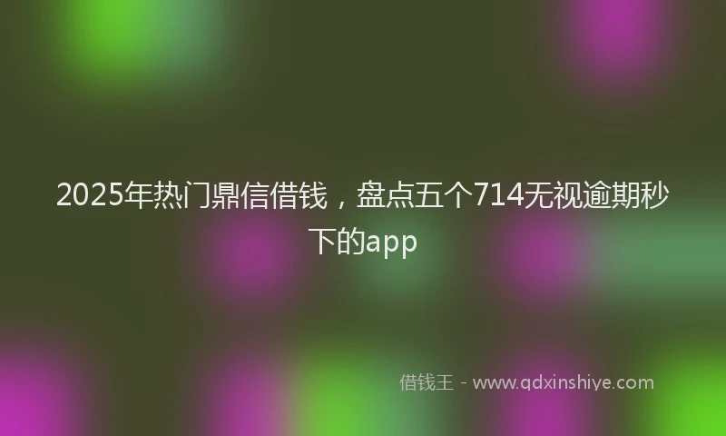 2025年热门鼎信借钱，盘点五个714无视逾期秒下的app