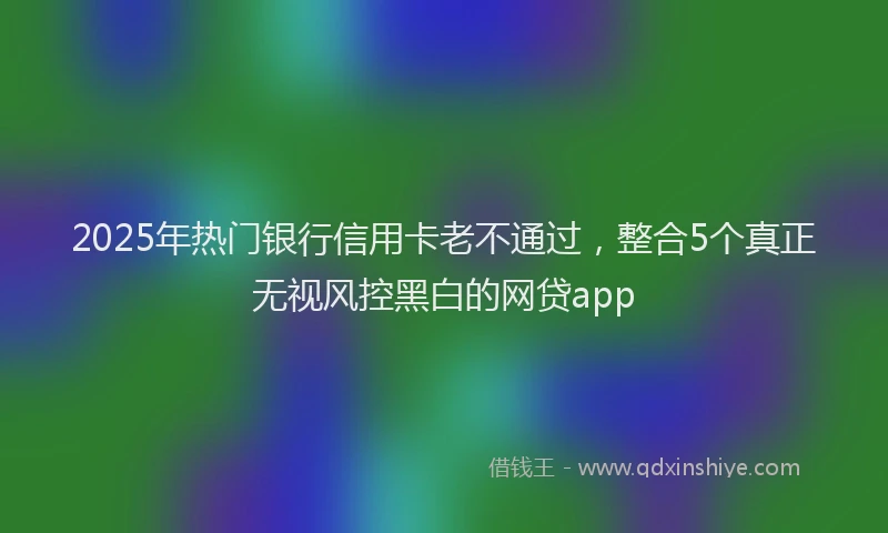 2025年热门银行信用卡老不通过，整合5个真正无视风控黑白的网贷app