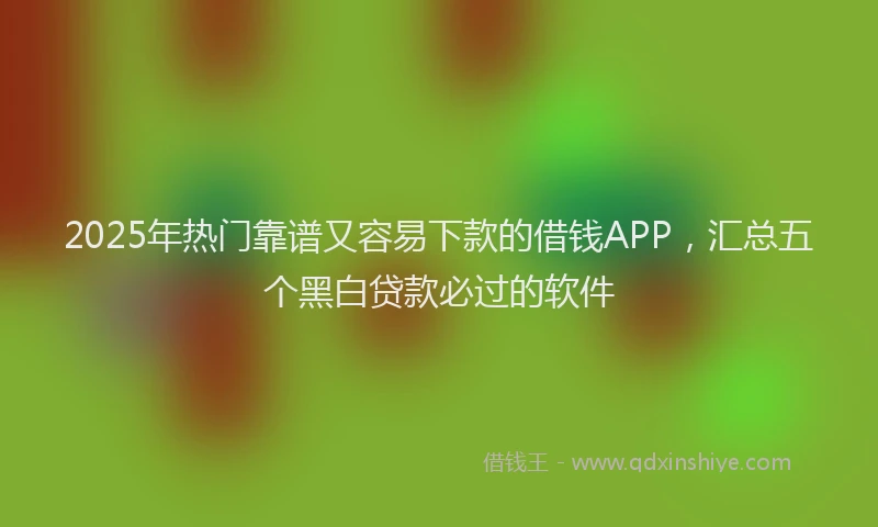 2025年热门靠谱又容易下款的借钱APP，汇总五个黑白贷款必过的软件