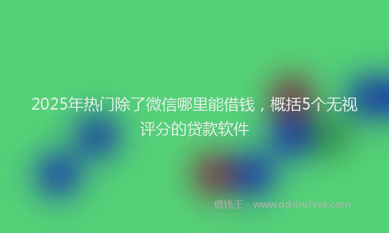 2025年热门除了微信哪里能借钱，概括5个无视评分的贷款软件