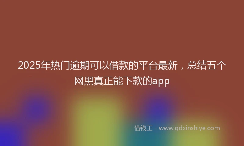 2025年热门逾期可以借款的平台最新，总结五个网黑真正能下款的app