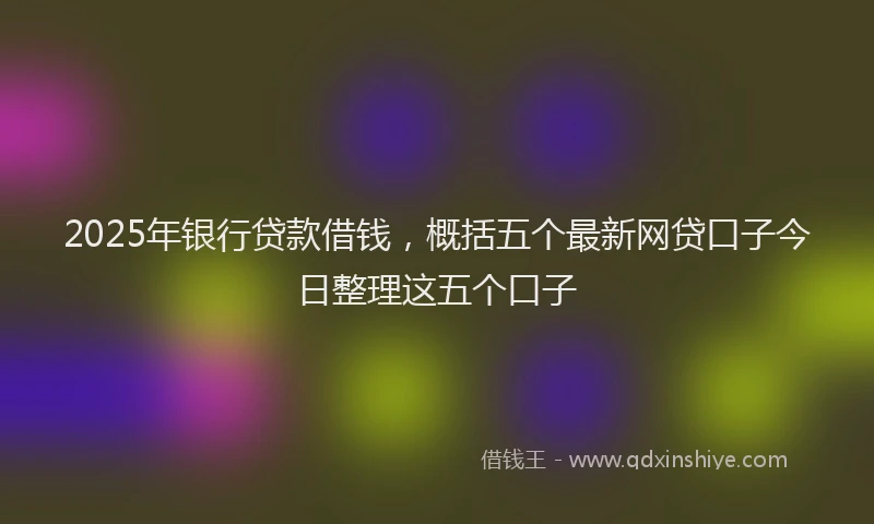2025年银行贷款借钱，概括五个最新网贷口子今日整理这五个口子