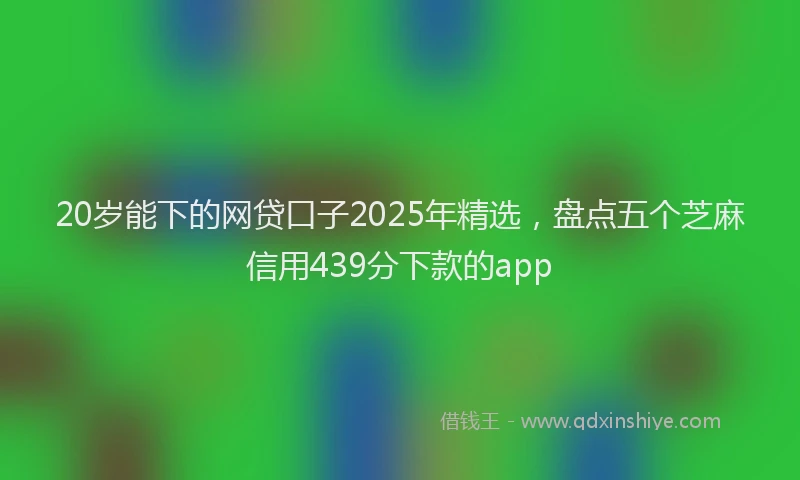 20岁能下的网贷口子2025年精选，盘点五个芝麻信用439分下款的app