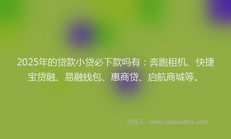 2025年的贷款小贷必下款吗有：奔跑租机、快捷宝贷融、易融钱包、惠商贷、启航商城等。