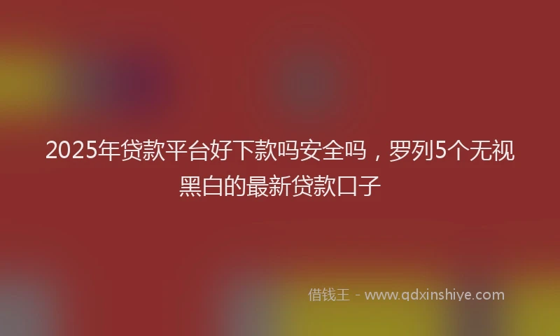 2025年贷款平台好下款吗安全吗，罗列5个无视黑白的最新贷款口子