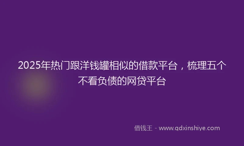 2025年热门跟洋钱罐相似的借款平台，梳理五个不看负债的网贷平台