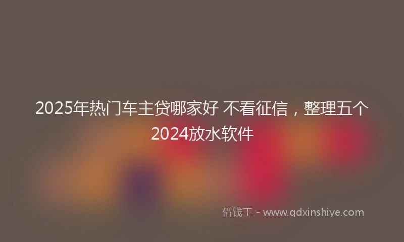 2025年热门车主贷哪家好 不看征信，整理五个2024放水软件