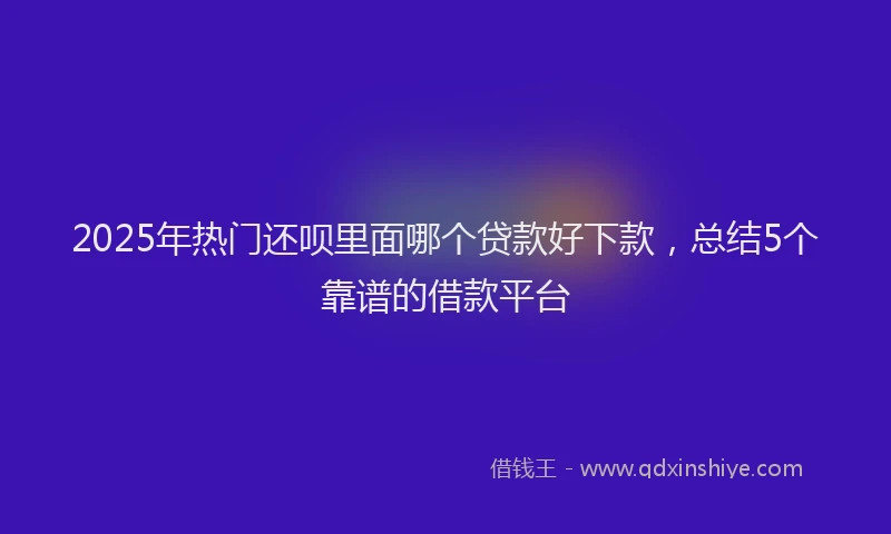 2025年热门还呗里面哪个贷款好下款，总结5个靠谱的借款平台