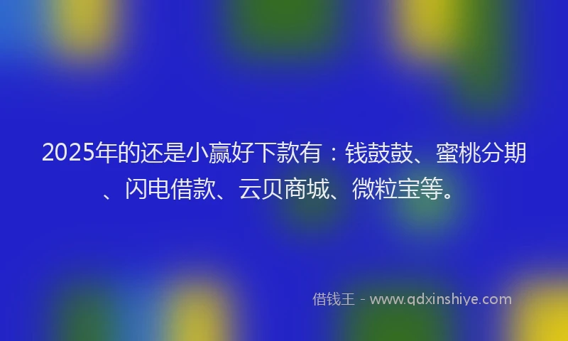 2025年的还是小赢好下款有：钱鼓鼓、蜜桃分期、闪电借款、云贝商城、微粒宝等。