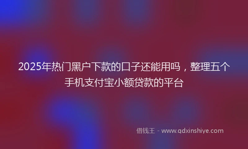 2025年热门黑户下款的口子还能用吗，整理五个手机支付宝小额贷款的平台