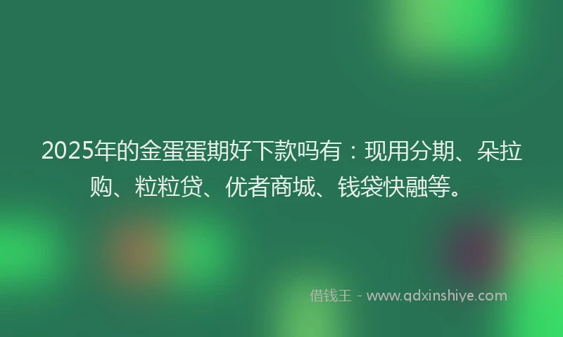 2025年的金蛋蛋期好下款吗有：现用分期、朵拉购、粒粒贷、优者商城、钱袋快融等。