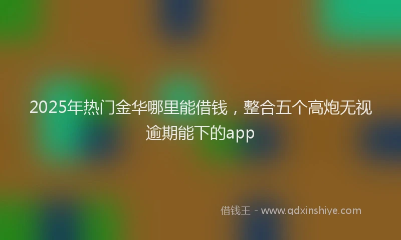 2025年热门金华哪里能借钱，整合五个高炮无视逾期能下的app