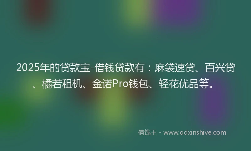 2025年的贷款宝-借钱贷款有：麻袋速贷、百兴贷、橘若租机、金诺Pro钱包、轻花优品等。