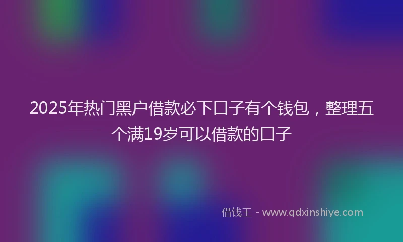 2025年热门黑户借款必下口子有个钱包，整理五个满19岁可以借款的口子