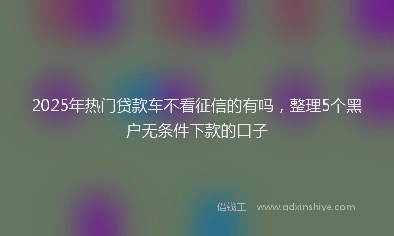 2025年热门贷款车不看征信的有吗，整理5个黑户无条件下款的口子