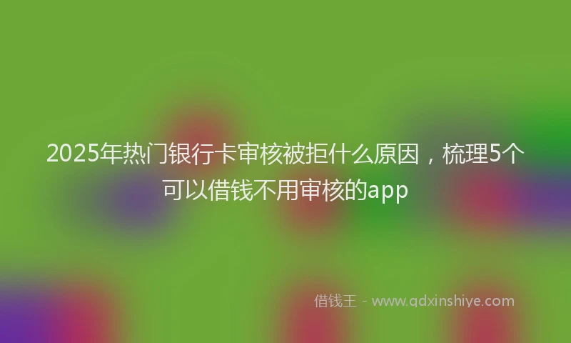 2025年热门银行卡审核被拒什么原因，梳理5个可以借钱不用审核的app