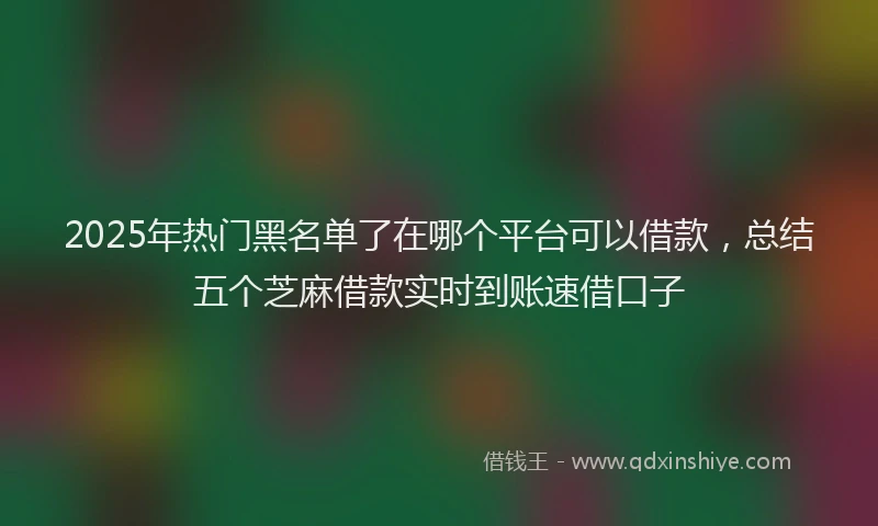 2025年热门黑名单了在哪个平台可以借款，总结五个芝麻借款实时到账速借口子