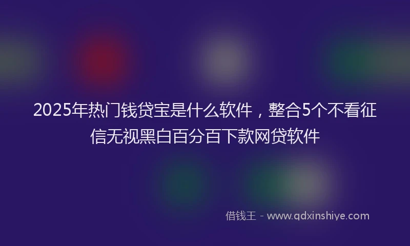 2025年热门钱贷宝是什么软件，整合5个不看征信无视黑白百分百下款网贷软件