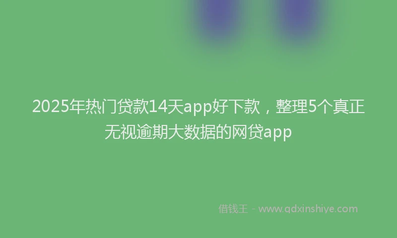 2025年热门贷款14天app好下款，整理5个真正无视逾期大数据的网贷app