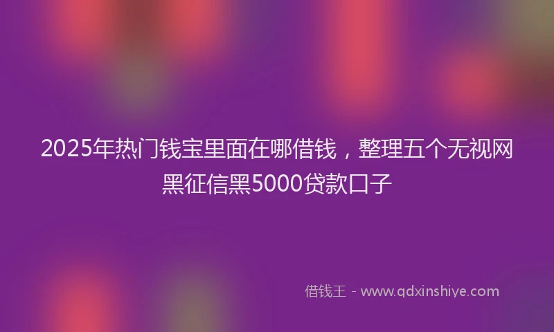 2025年热门钱宝里面在哪借钱，整理五个无视网黑征信黑5000贷款口子