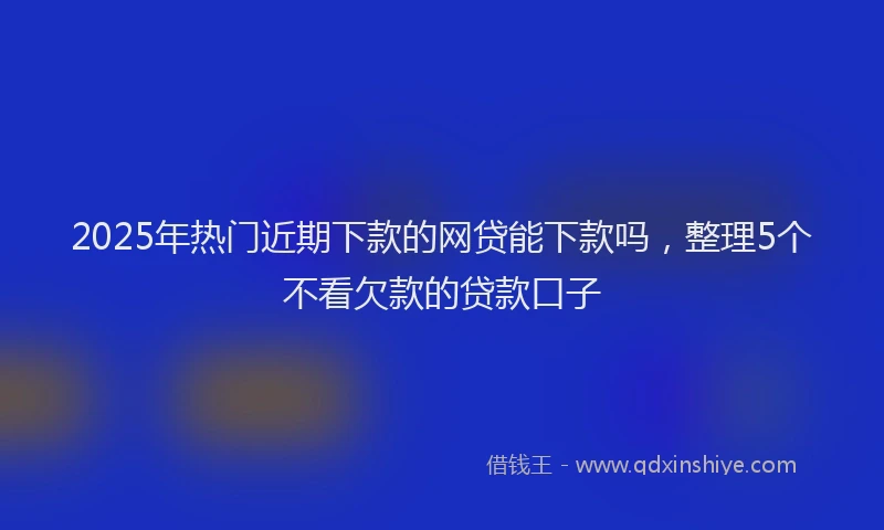 2025年热门近期下款的网贷能下款吗，整理5个不看欠款的贷款口子
