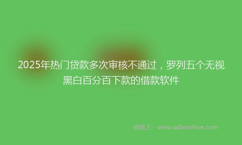 2025年热门贷款多次审核不通过，罗列五个无视黑白百分百下款的借款软件