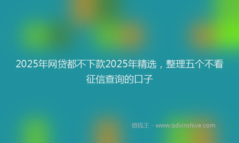 2025年网贷都不下款2025年精选，整理五个不看征信查询的口子