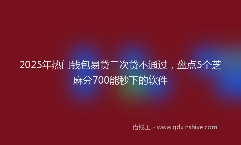 2025年热门钱包易贷二次贷不通过，盘点5个芝麻分700能秒下的软件