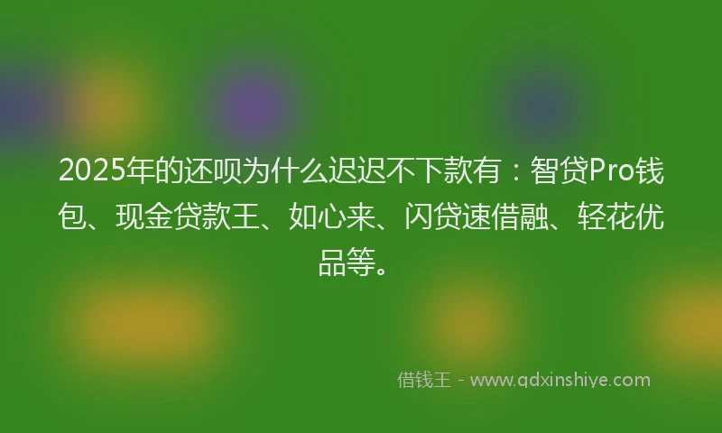 2025年的还呗为什么迟迟不下款有：智贷Pro钱包、现金贷款王、如心来、闪贷速借融、轻花优品等。