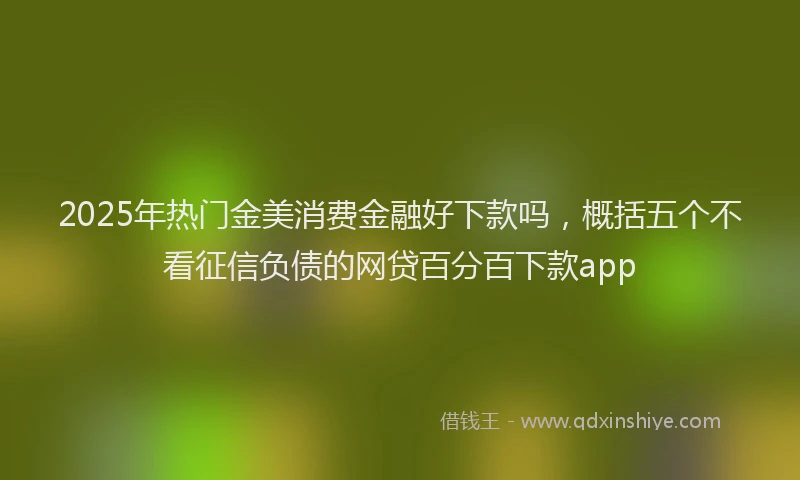 2025年热门金美消费金融好下款吗，概括五个不看征信负债的网贷百分百下款app