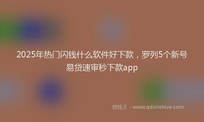 2025年热门闪钱什么软件好下款，罗列5个新号易贷速审秒下款app