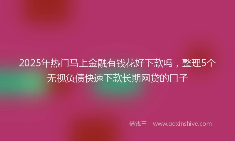 2025年热门马上金融有钱花好下款吗，整理5个无视负债快速下款长期网贷的口子