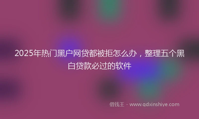 2025年热门黑户网贷都被拒怎么办，整理五个黑白贷款必过的软件